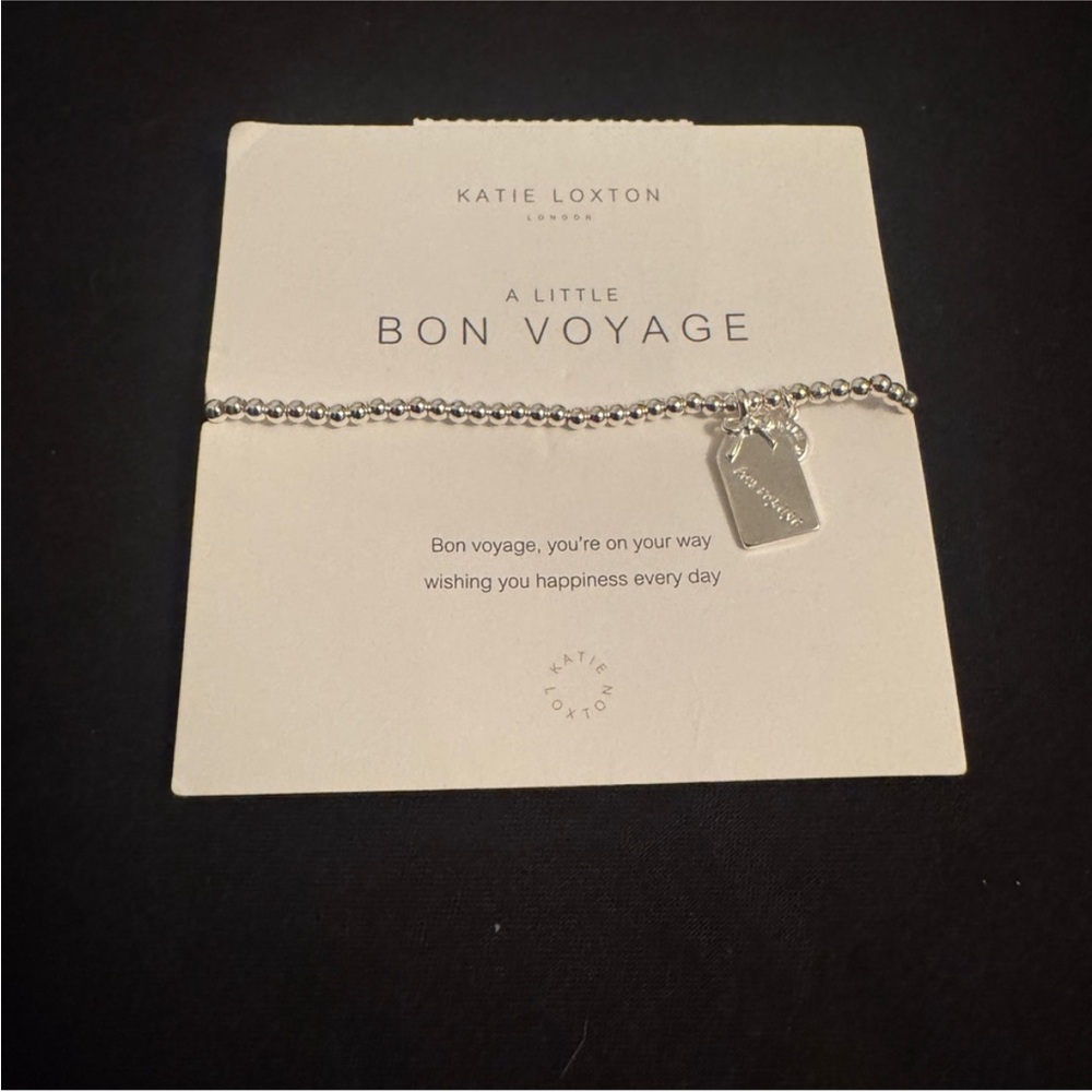 Katie Loxton NWT Silver A Little Bon Voyage Bracelet